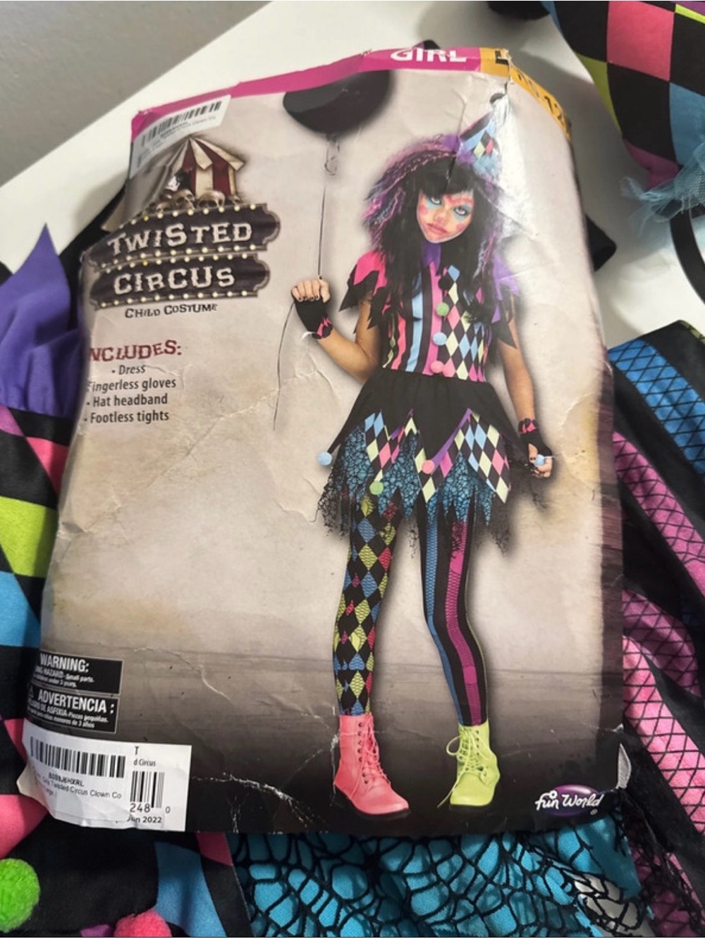 Kids Costume - Multicolor Harlequin Dress